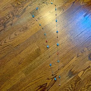 30” long turquoise-toned long necklace